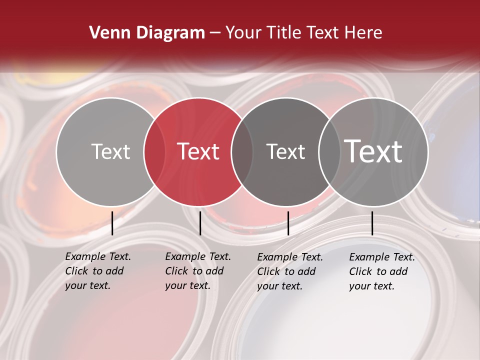A Group Of Paint Cans With Different Colors Of Paint PowerPoint Template