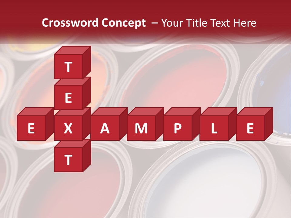 A Group Of Paint Cans With Different Colors Of Paint PowerPoint Template