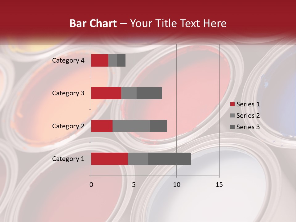 A Group Of Paint Cans With Different Colors Of Paint PowerPoint Template
