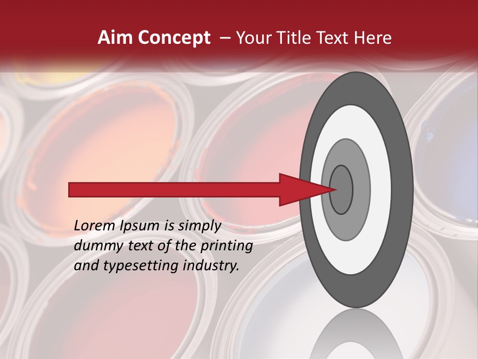 A Group Of Paint Cans With Different Colors Of Paint PowerPoint Template