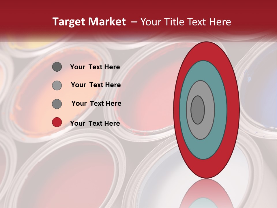 A Group Of Paint Cans With Different Colors Of Paint PowerPoint Template