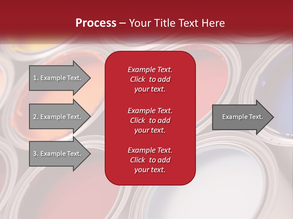 A Group Of Paint Cans With Different Colors Of Paint PowerPoint Template