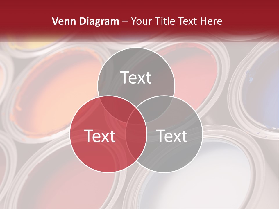 A Group Of Paint Cans With Different Colors Of Paint PowerPoint Template