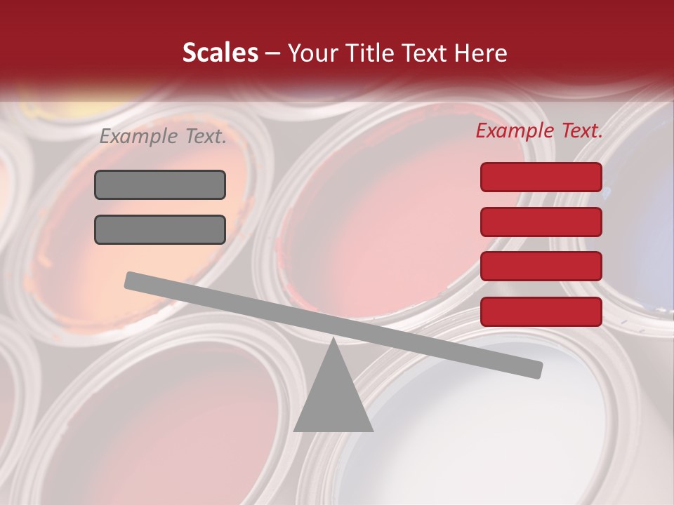 A Group Of Paint Cans With Different Colors Of Paint PowerPoint Template