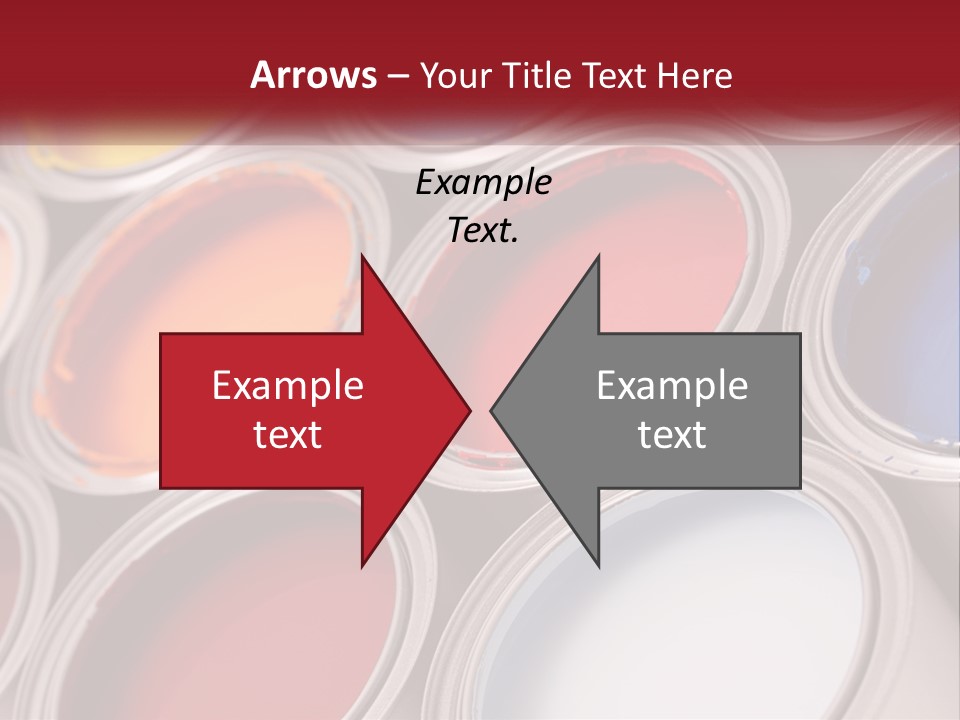 A Group Of Paint Cans With Different Colors Of Paint PowerPoint Template