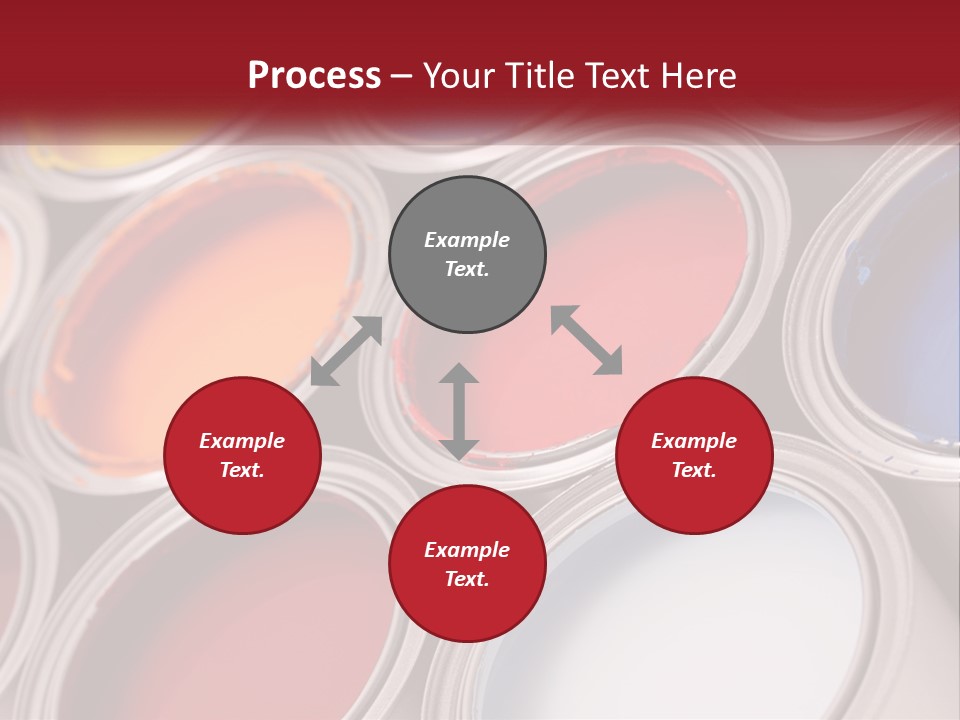 A Group Of Paint Cans With Different Colors Of Paint PowerPoint Template