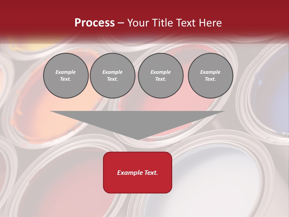 A Group Of Paint Cans With Different Colors Of Paint PowerPoint Template