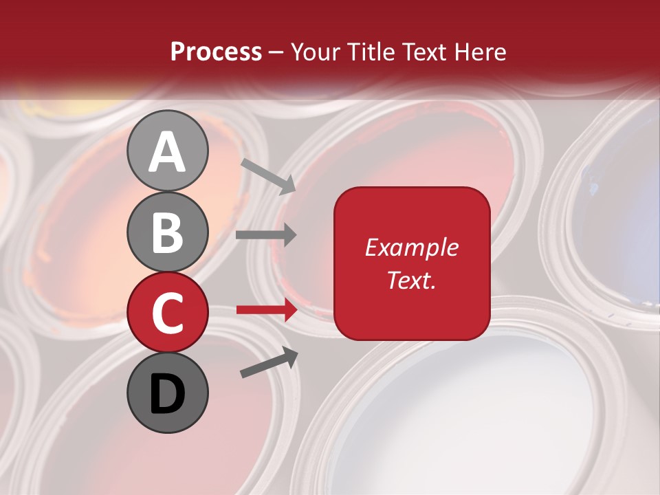 A Group Of Paint Cans With Different Colors Of Paint PowerPoint Template