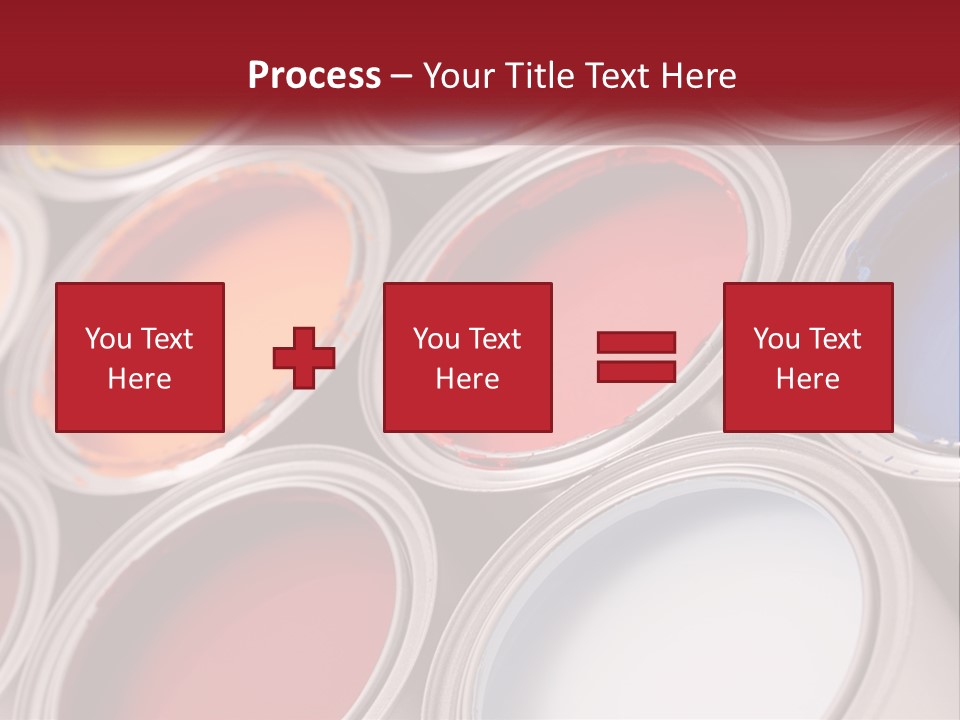 A Group Of Paint Cans With Different Colors Of Paint PowerPoint Template