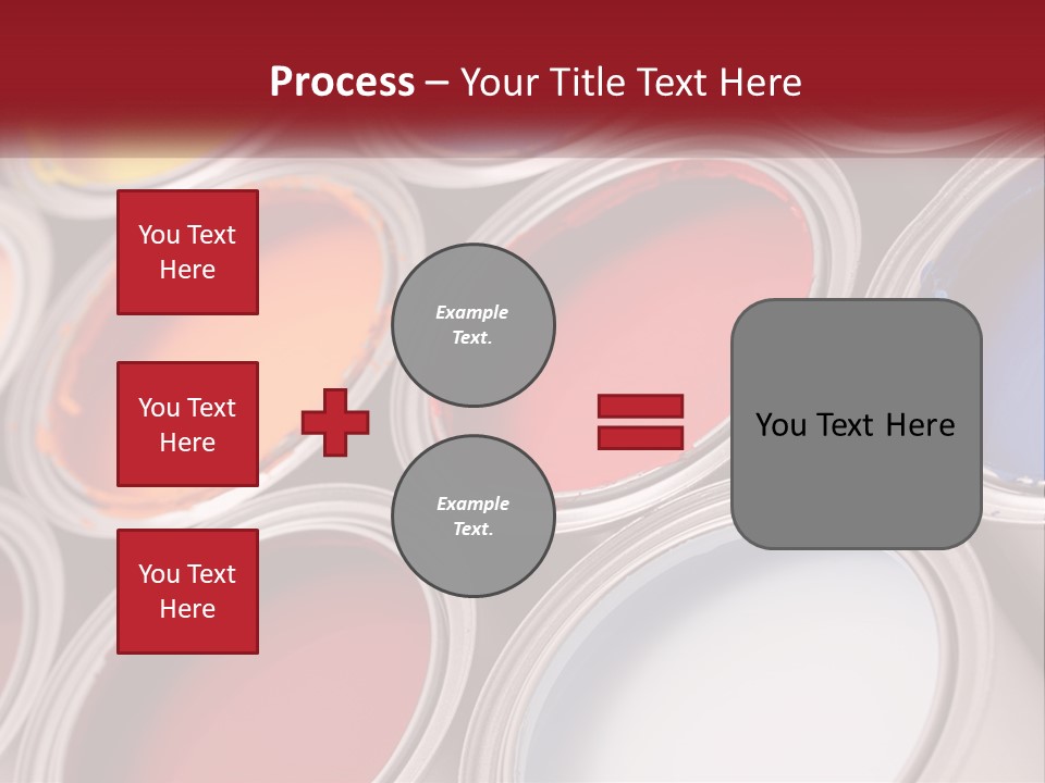 A Group Of Paint Cans With Different Colors Of Paint PowerPoint Template