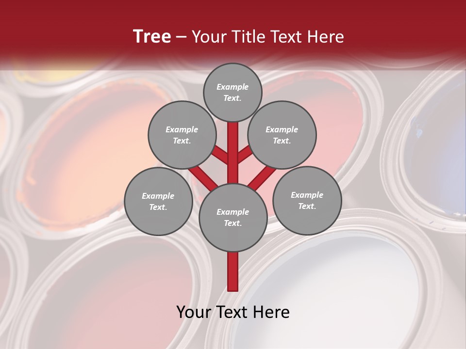 A Group Of Paint Cans With Different Colors Of Paint PowerPoint Template