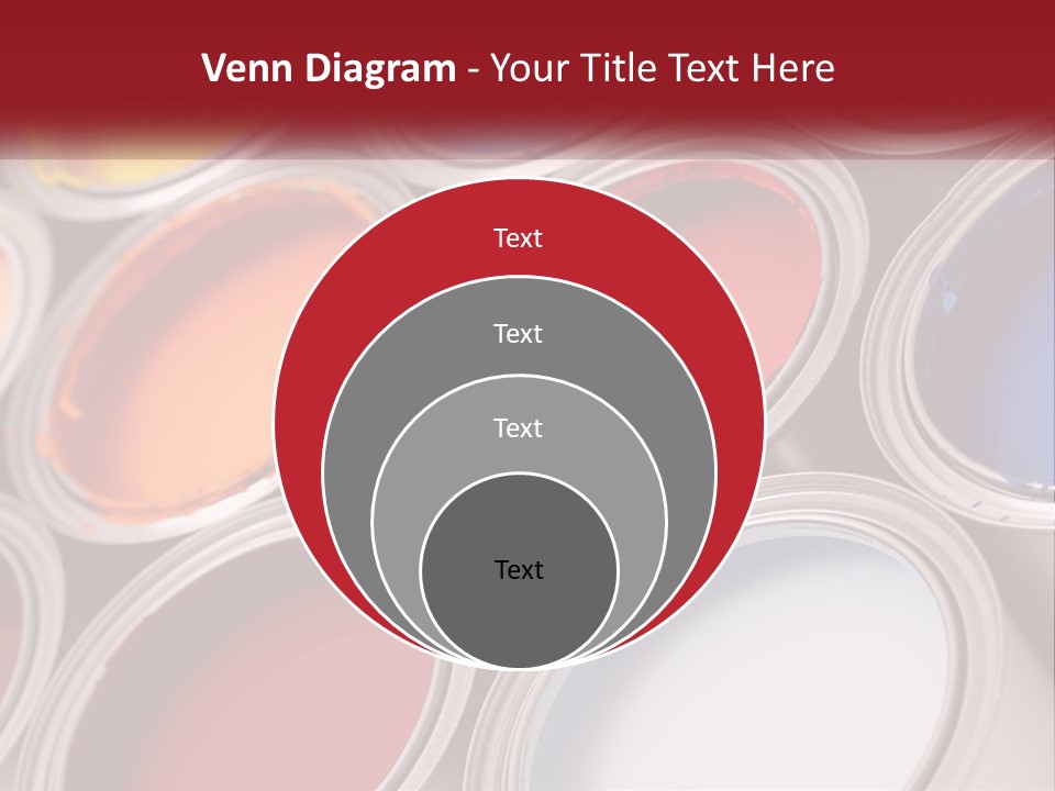 A Group Of Paint Cans With Different Colors Of Paint PowerPoint Template