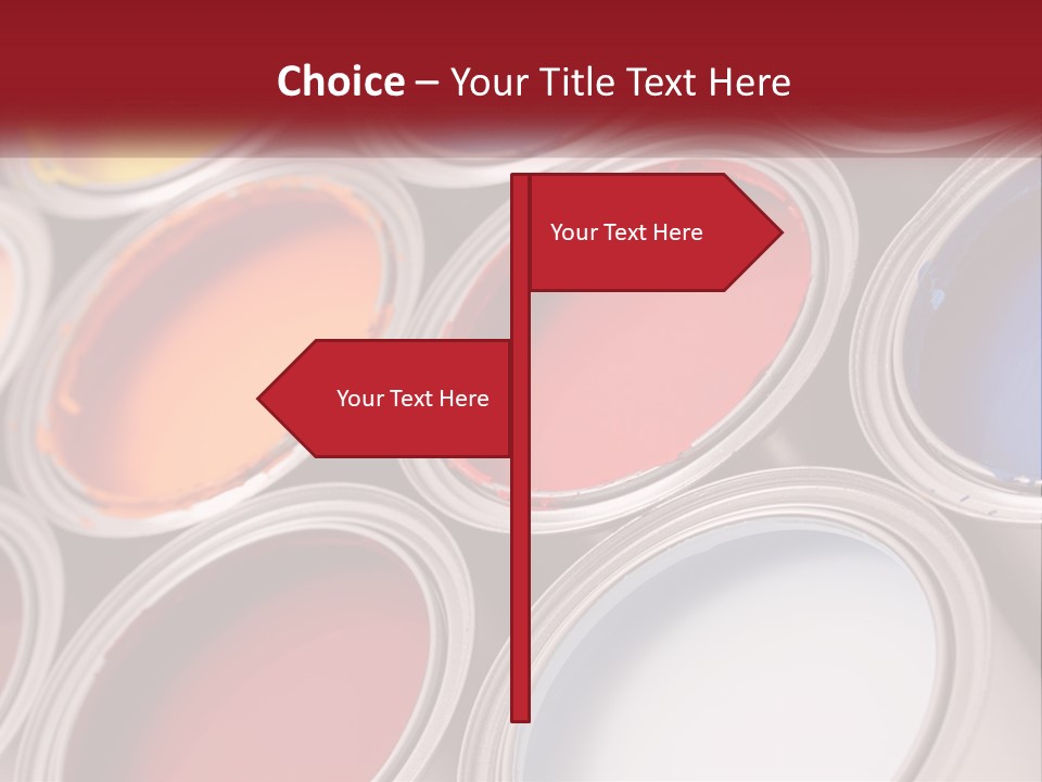 A Group Of Paint Cans With Different Colors Of Paint PowerPoint Template