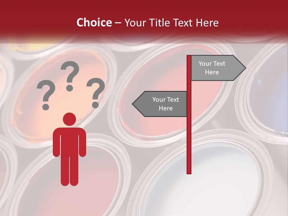 A Group Of Paint Cans With Different Colors Of Paint PowerPoint Template