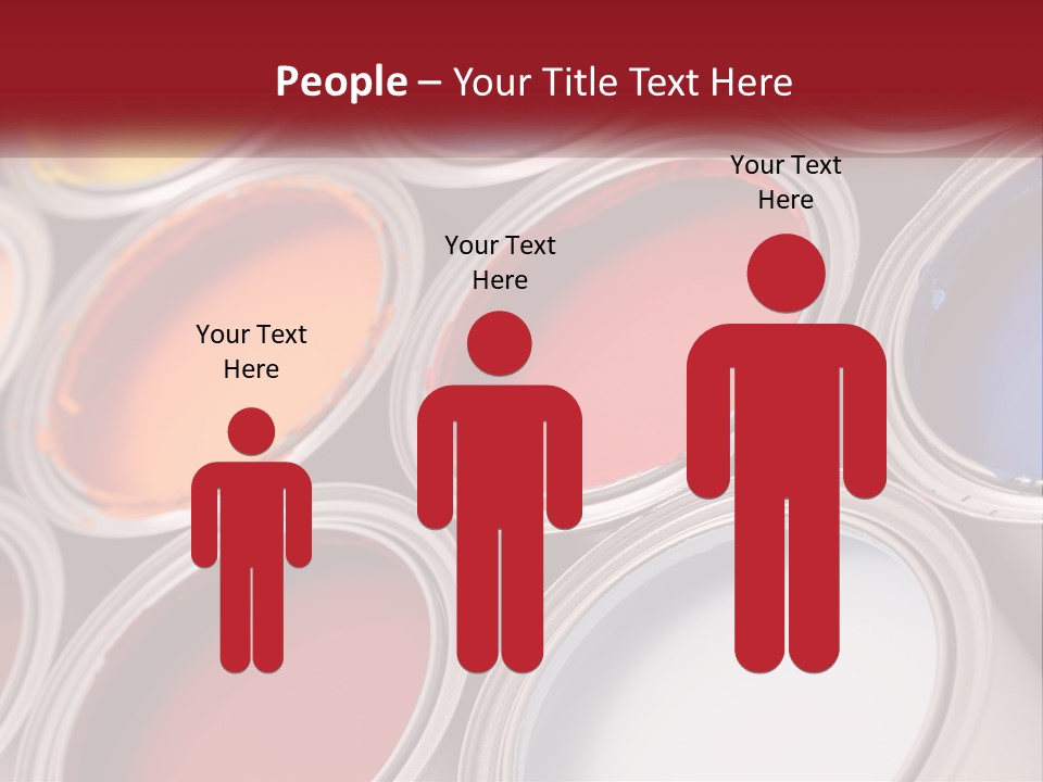 A Group Of Paint Cans With Different Colors Of Paint PowerPoint Template