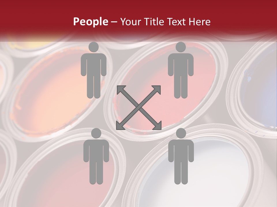 A Group Of Paint Cans With Different Colors Of Paint PowerPoint Template