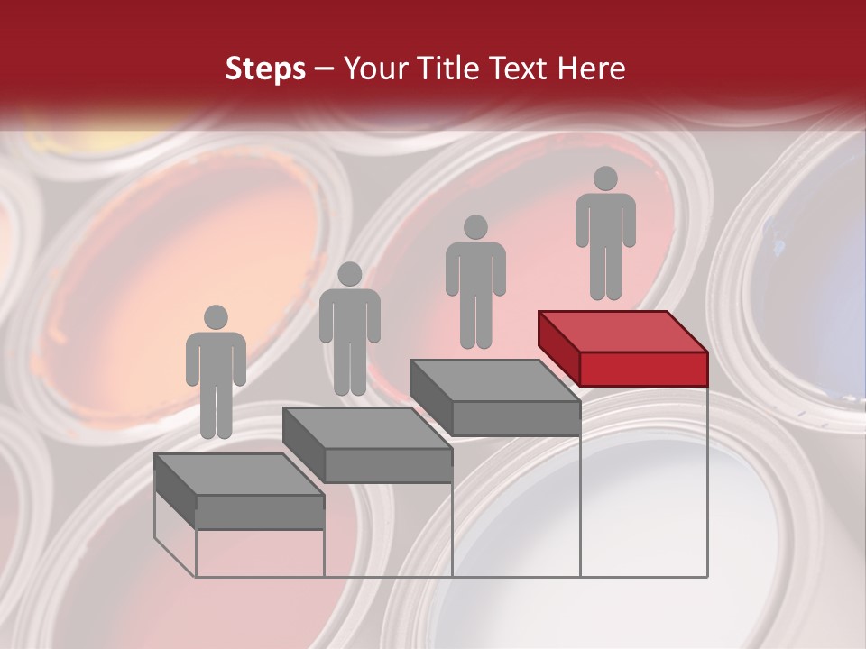 A Group Of Paint Cans With Different Colors Of Paint PowerPoint Template