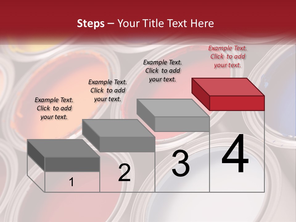 A Group Of Paint Cans With Different Colors Of Paint PowerPoint Template
