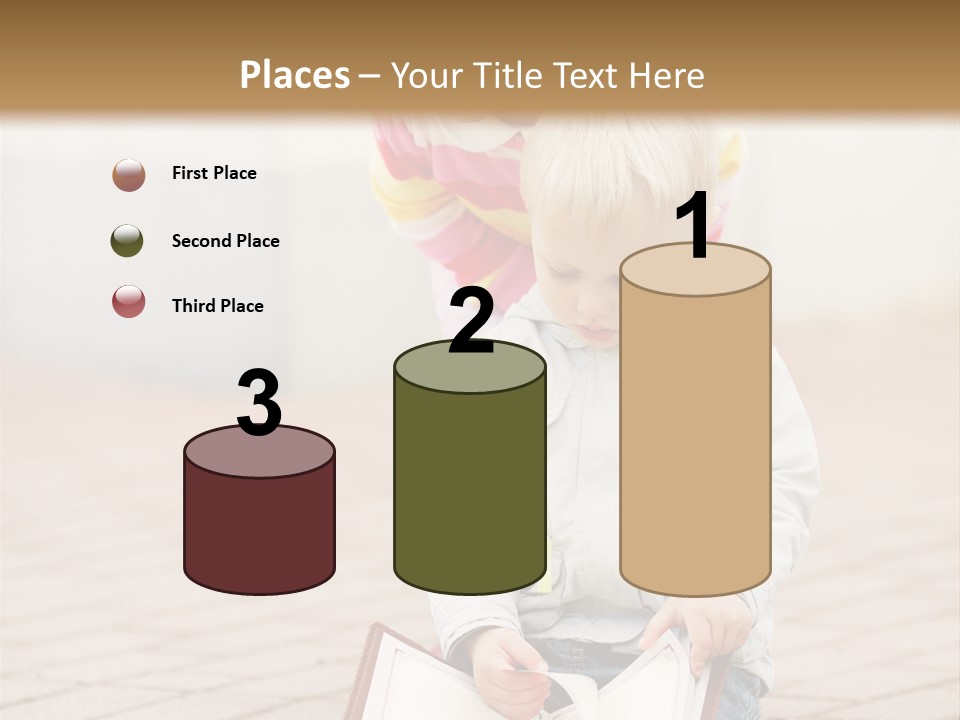 Two Children Sitting On The Ground Reading A Book PowerPoint Template
