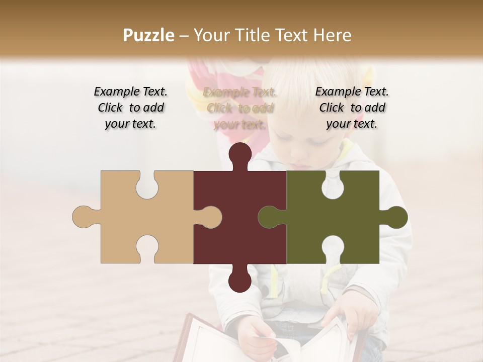 Two Children Sitting On The Ground Reading A Book PowerPoint Template