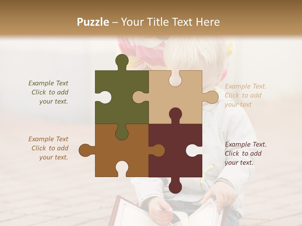 Two Children Sitting On The Ground Reading A Book PowerPoint Template