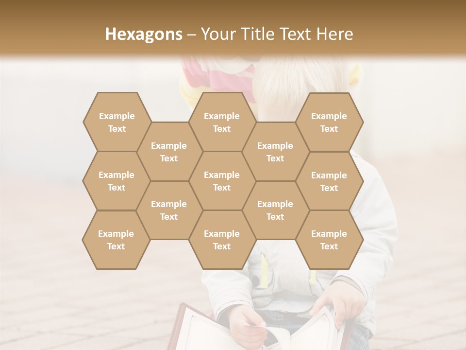 Two Children Sitting On The Ground Reading A Book PowerPoint Template