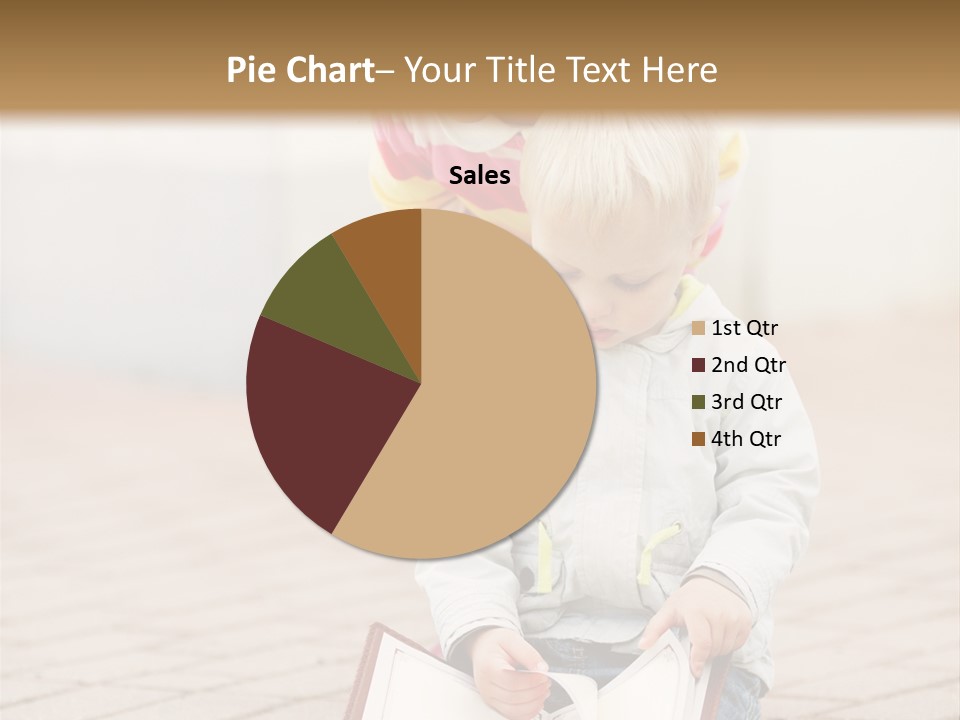 Two Children Sitting On The Ground Reading A Book PowerPoint Template