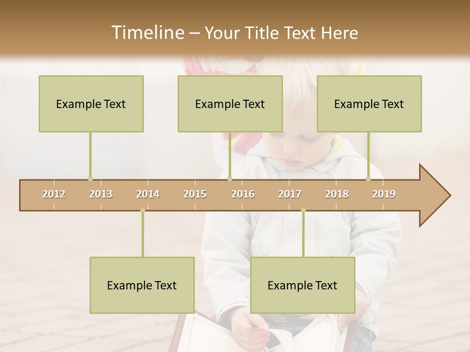 Two Children Sitting On The Ground Reading A Book PowerPoint Template