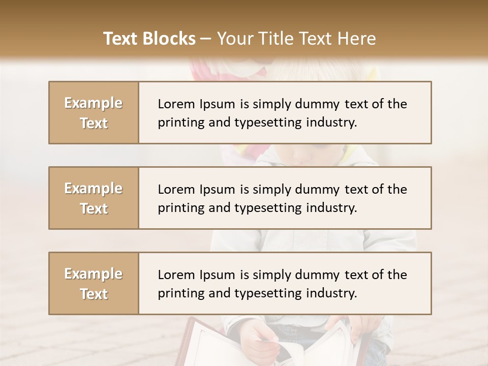 Two Children Sitting On The Ground Reading A Book PowerPoint Template