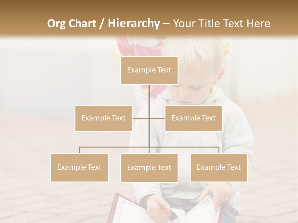 Two Children Sitting On The Ground Reading A Book PowerPoint Template