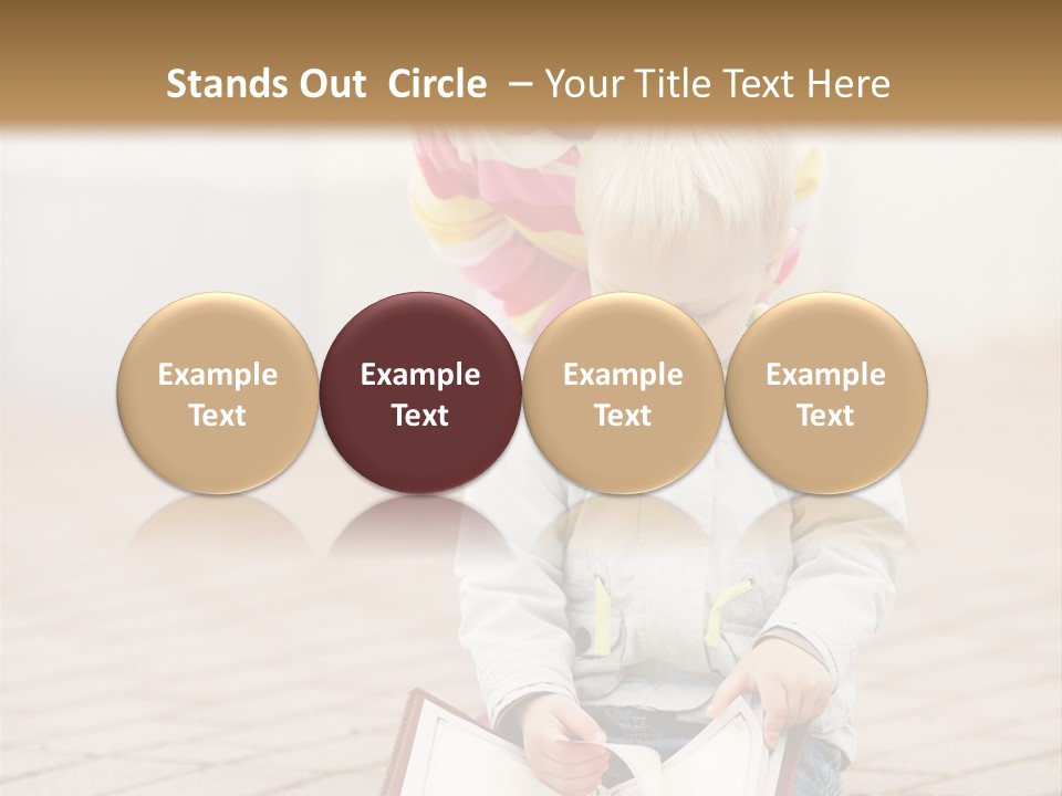 Two Children Sitting On The Ground Reading A Book PowerPoint Template