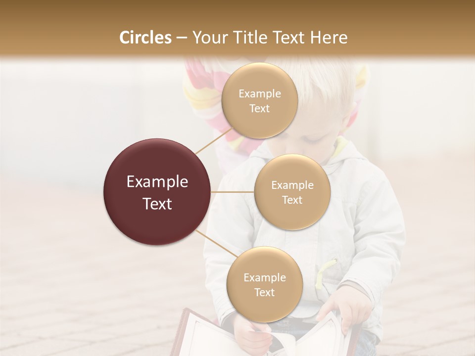 Two Children Sitting On The Ground Reading A Book PowerPoint Template