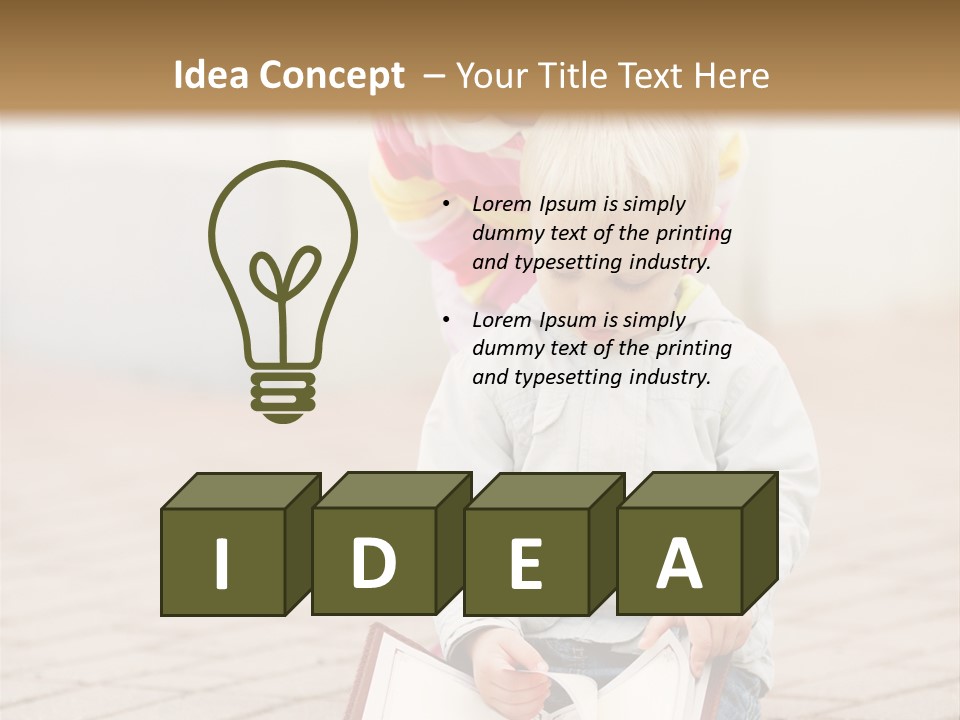 Two Children Sitting On The Ground Reading A Book PowerPoint Template