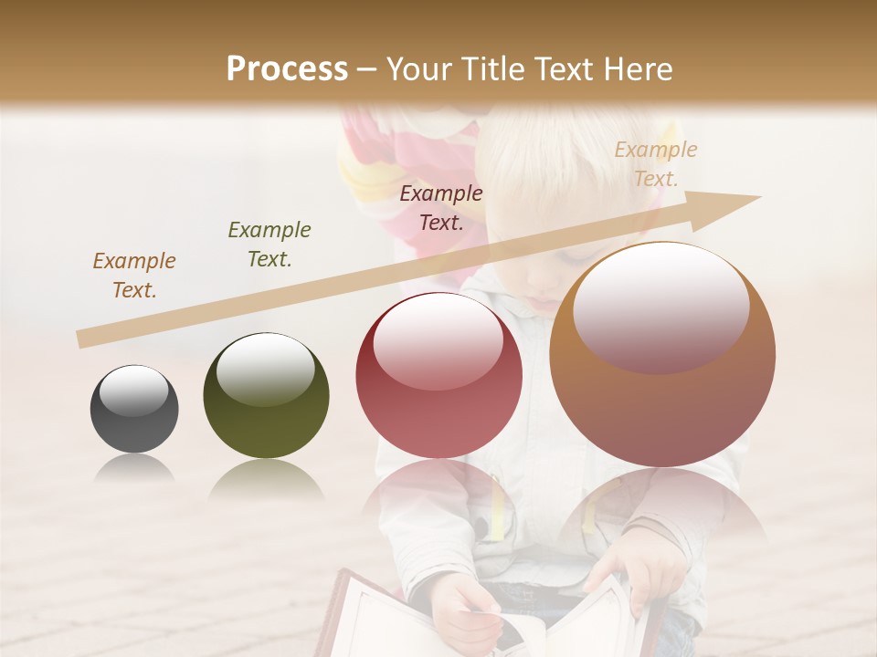 Two Children Sitting On The Ground Reading A Book PowerPoint Template