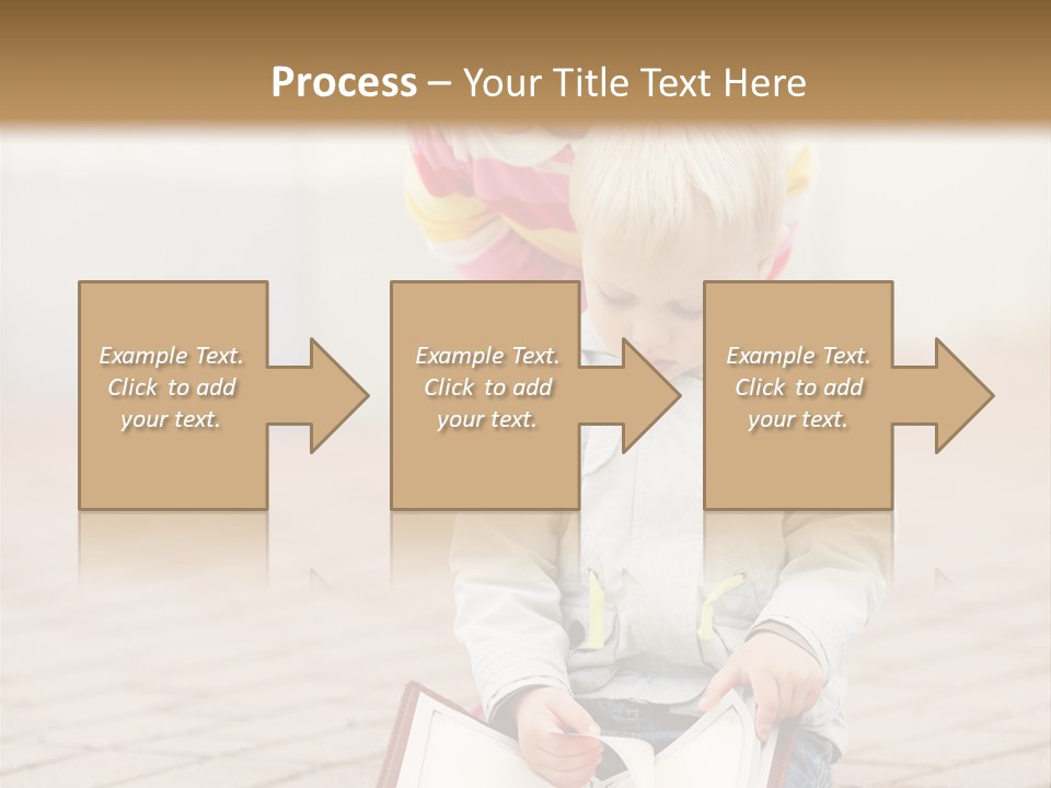Two Children Sitting On The Ground Reading A Book PowerPoint Template
