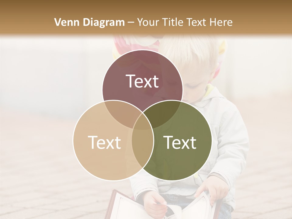 Two Children Sitting On The Ground Reading A Book PowerPoint Template