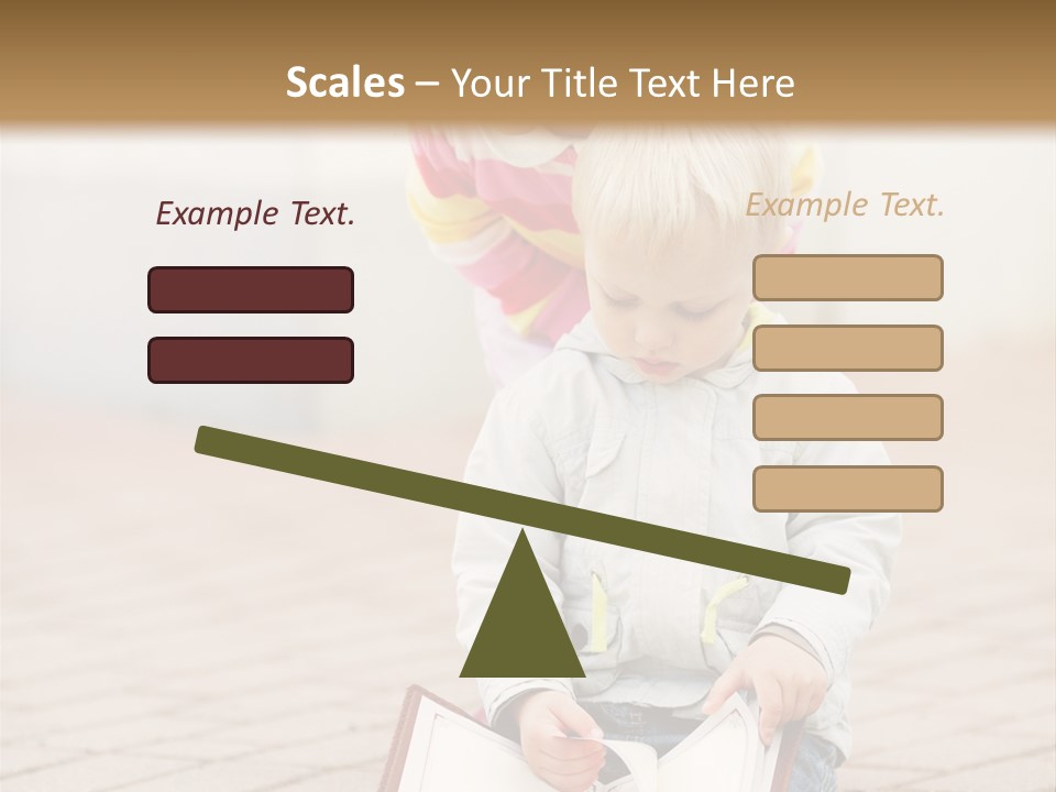 Two Children Sitting On The Ground Reading A Book PowerPoint Template