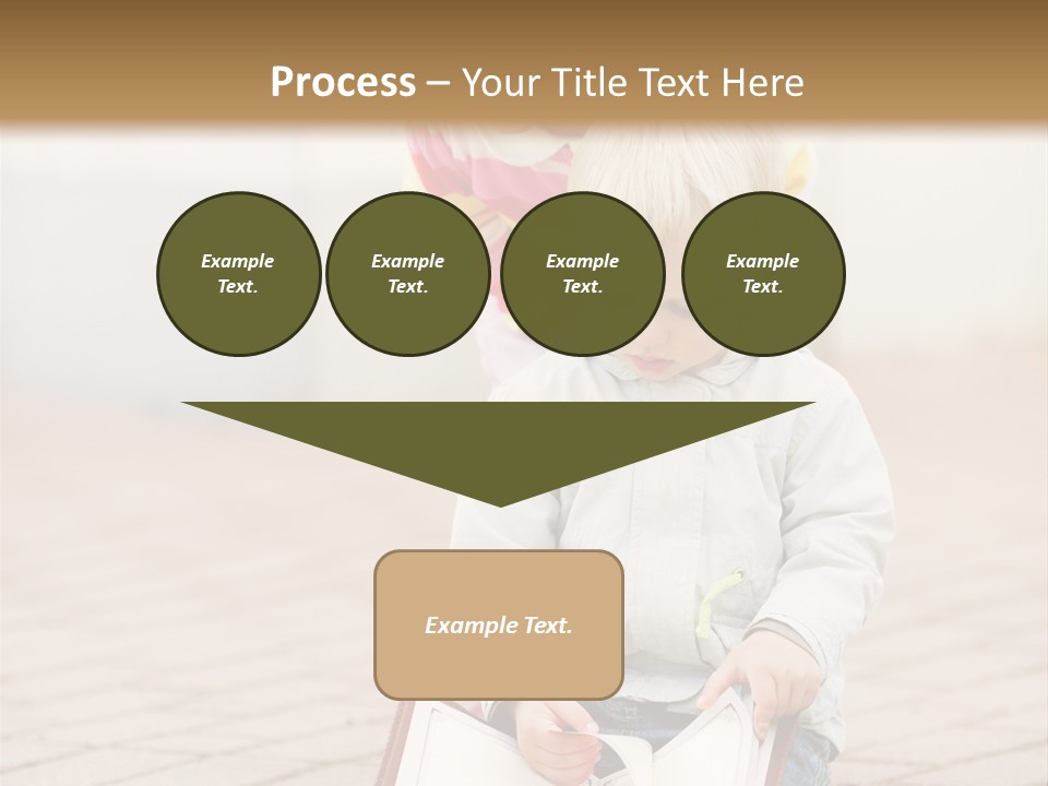 Two Children Sitting On The Ground Reading A Book PowerPoint Template