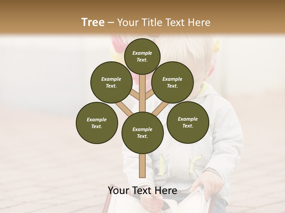 Two Children Sitting On The Ground Reading A Book PowerPoint Template