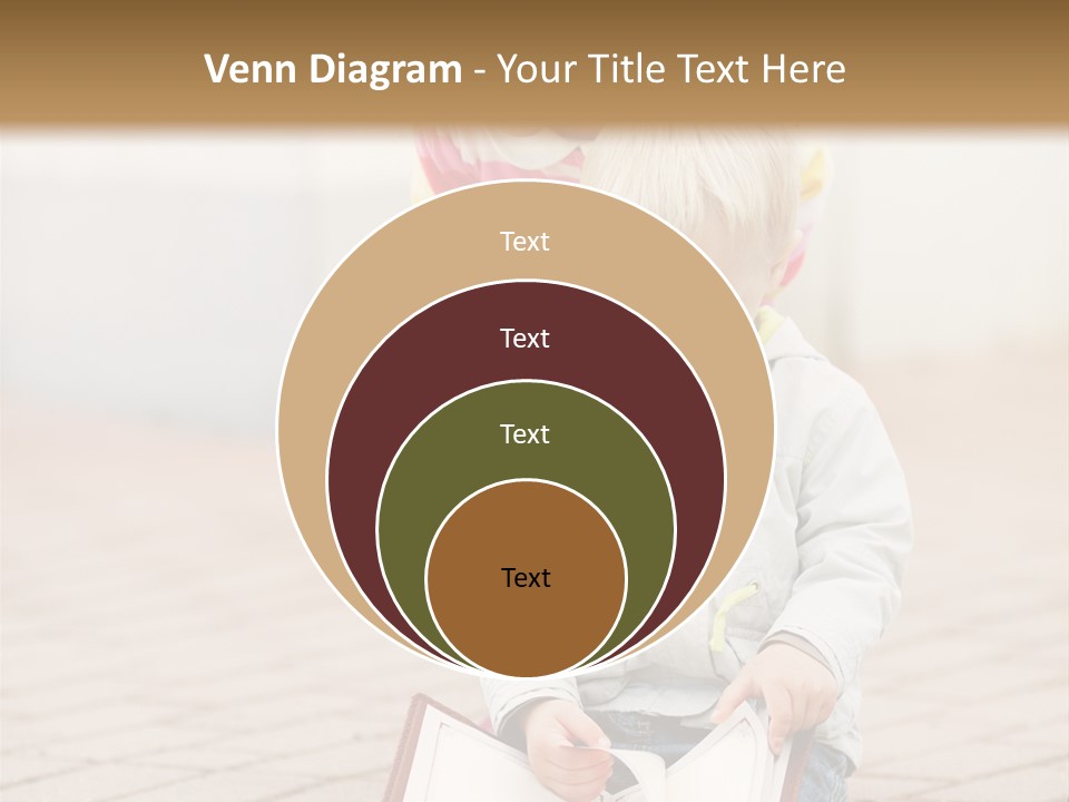 Two Children Sitting On The Ground Reading A Book PowerPoint Template