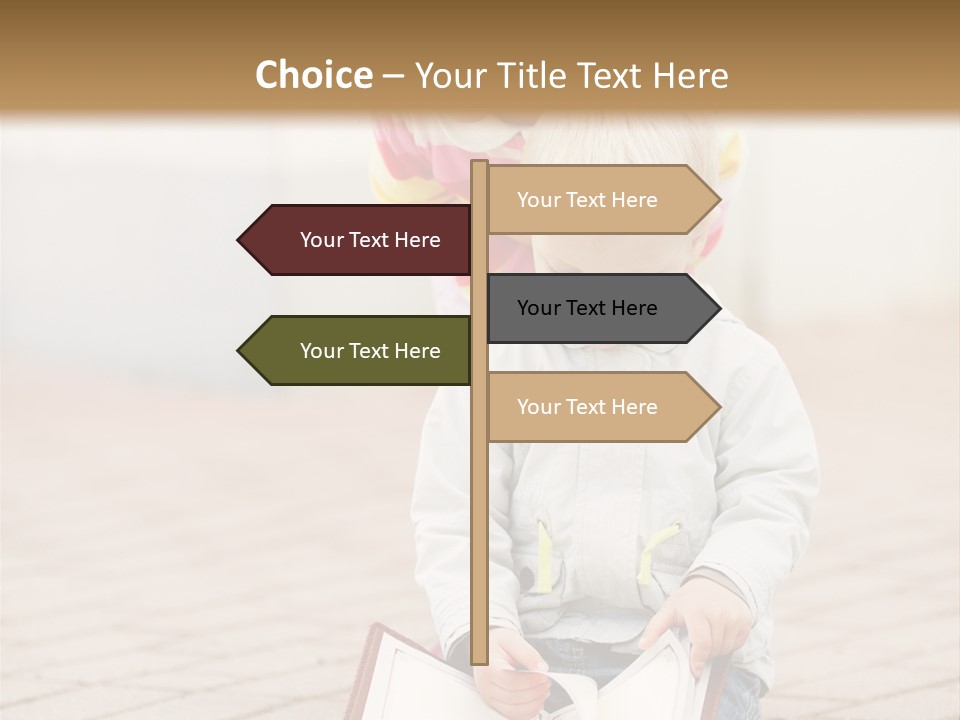 Two Children Sitting On The Ground Reading A Book PowerPoint Template