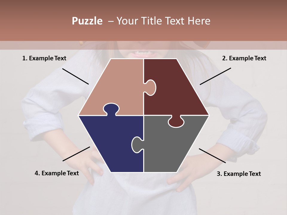 A Little Girl Wearing A Pirate Hat With A Skull On It PowerPoint Template