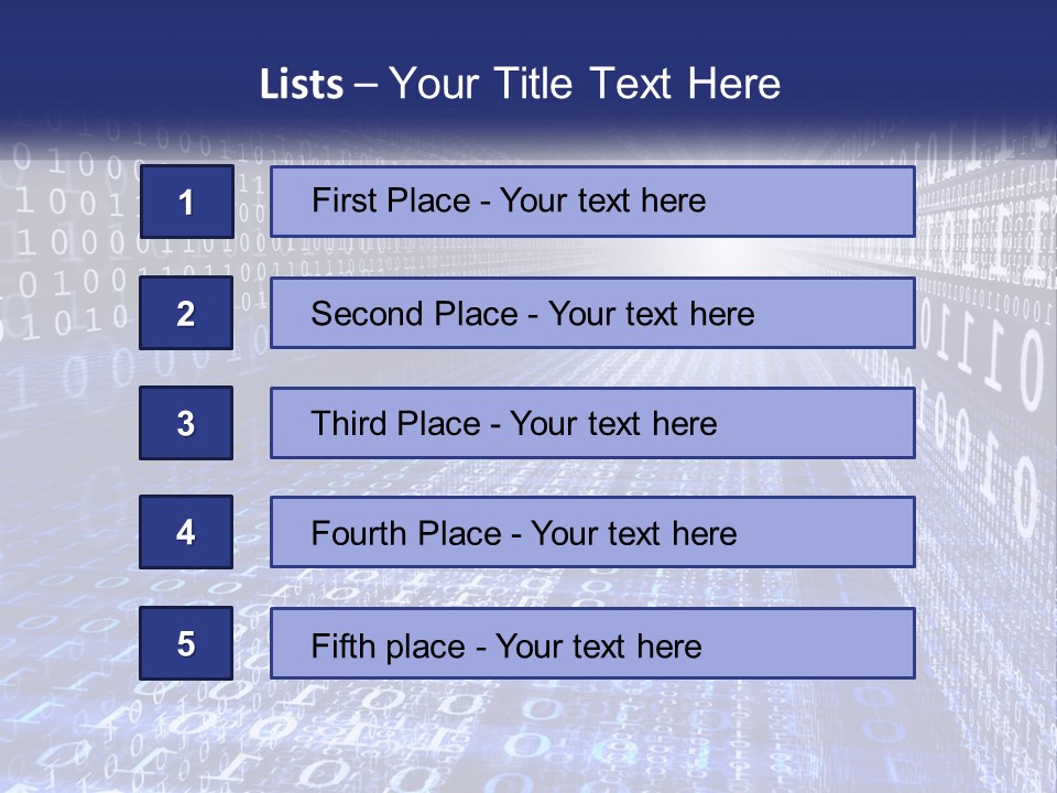 A Blue And White Background With Numbers In It PowerPoint Template