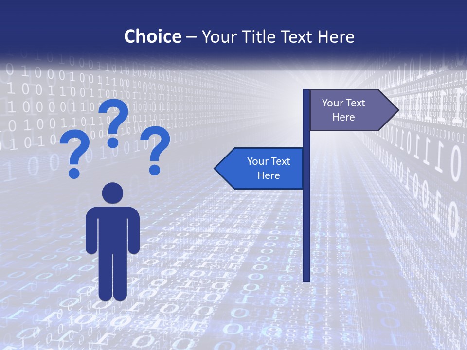 A Blue And White Background With Numbers In It PowerPoint Template