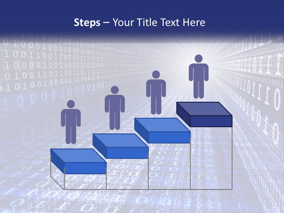 A Blue And White Background With Numbers In It PowerPoint Template