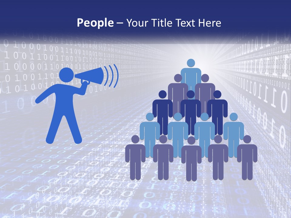 A Blue And White Background With Numbers In It PowerPoint Template