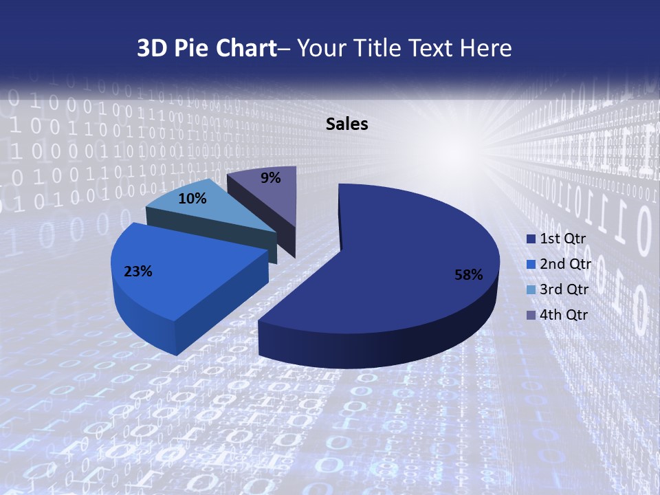 A Blue And White Background With Numbers In It PowerPoint Template