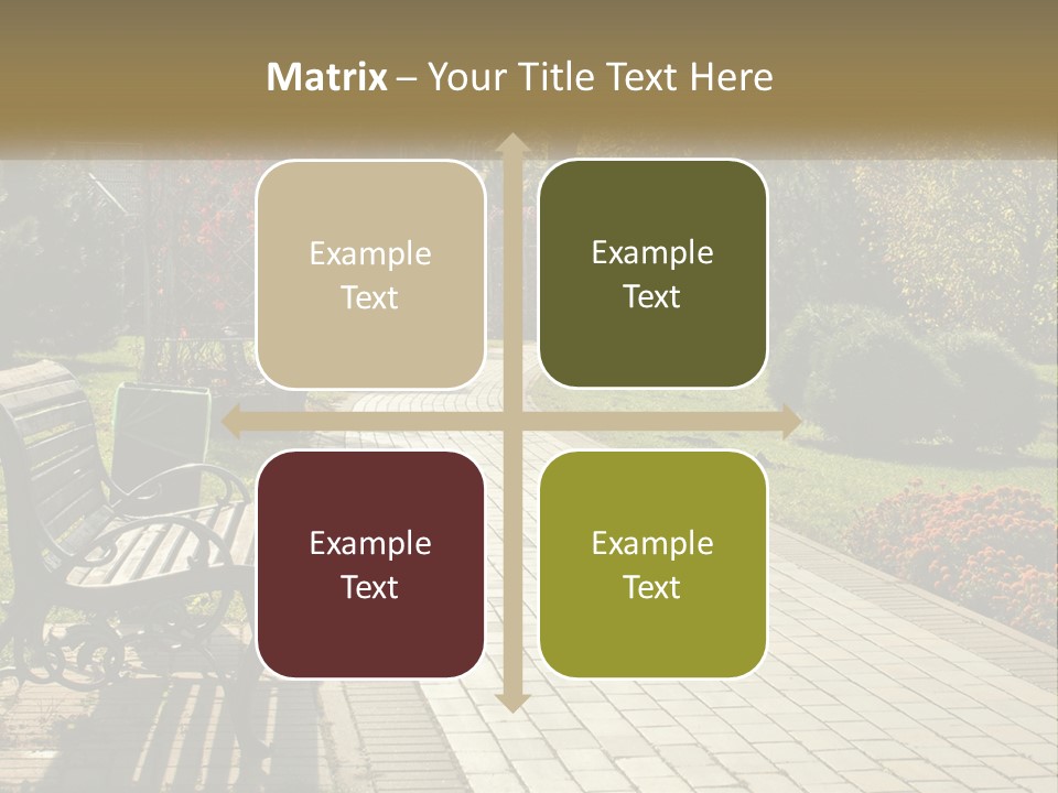 A Park Bench Sitting In The Middle Of A Walkway PowerPoint Template