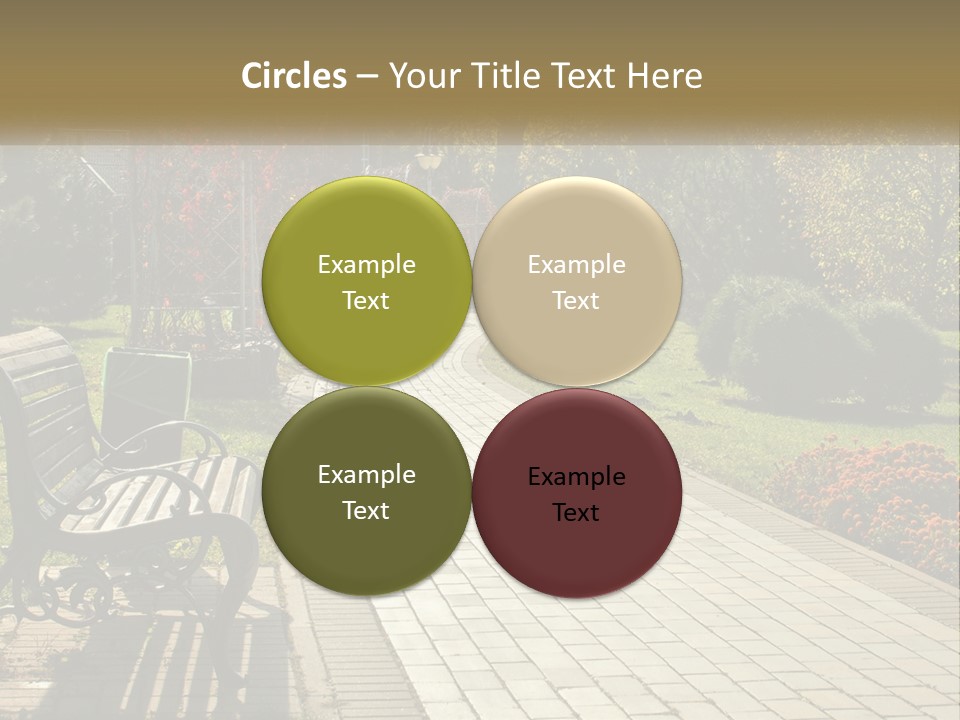 A Park Bench Sitting In The Middle Of A Walkway PowerPoint Template