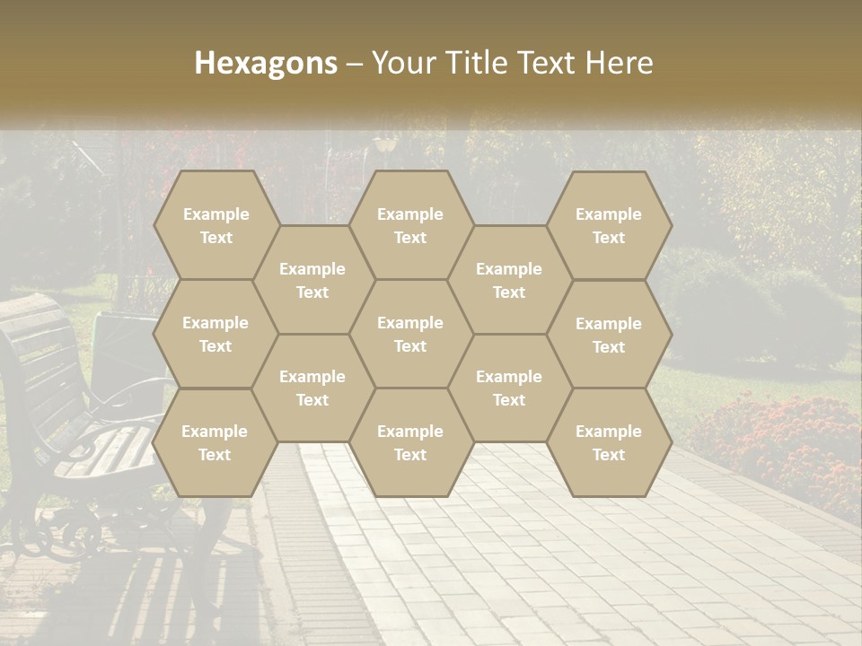 A Park Bench Sitting In The Middle Of A Walkway PowerPoint Template